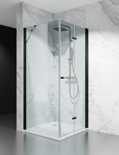 kabina prysznicowa skladana jednostronnie okucia czarny mat transparentna zdjecie 1 polskie kabiny