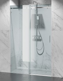 Okucia Chrom Połysk, Szkło Transparentne, Drzwi Prysznicowe Bezprofilowe P2
