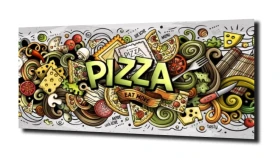 obraz na szkle Pizza jedzenie grafika