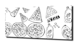 obraz na szkle Pizza jedzenie oliwa