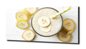 obraz na szkle, panel szklany Banan koktajl