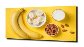 obraz na szkle Banan migdały shake