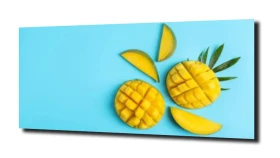 obraz na szkle Mango błękit owoc