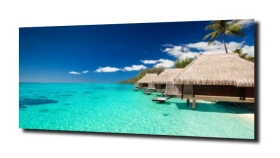 obraz na szkle Wille na tropikalnej plaży