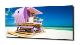 obraz na szkle, panel szklany Miami beach