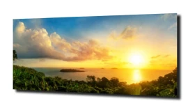 obraz na szkle Panorama dzungla plaża