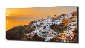 obraz na szkle Santorini Grecja morze