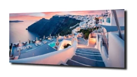obraz na szkle Grecja Santorini morze