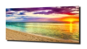 obraz na szkle Plaża słońce panorama