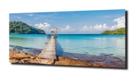 obraz na szkle Plaża molo ocean