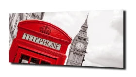 obraz na szkle Big Ben budka telefoniczna