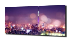 obraz na szkle Rozmyte światła nad Tokio