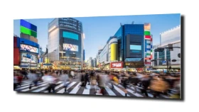 obraz na szkle Reklamy na ulicach Tokio