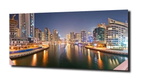 obraz na szkle Panorama Dubaju z mostu