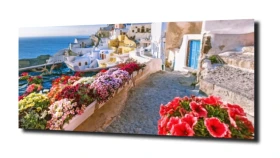 obraz na szkle Słoneczne Santorini