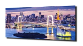 obraz na szkle, panel szklany Most w Tokio