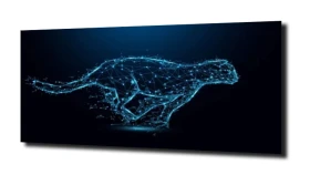 obraz na szkle Jaguar gepard abstrakcja