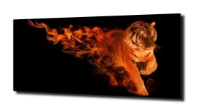 obraz na szkle Tygrys, energia, ogień