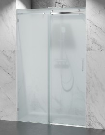 Okucia Chrom Połysk, Szkło Mleczne Mrożone, Drzwi Prysznicowe Bezprofilowe P2 