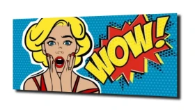 obraz na szkle, panel szklany Blondynka wow