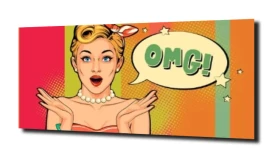 obraz na szkle, panel szklany Pin up wow