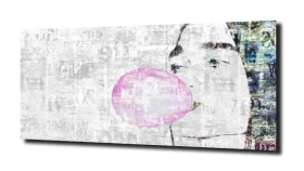 obraz na szkle Kobieta gazeta pop art.