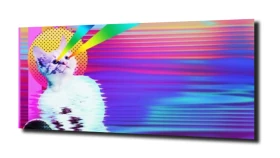 obraz na szkle Kot abstrakcja pop art.