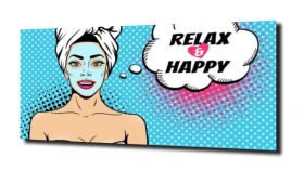 obraz na szkle Pop art. Kobieta SPA