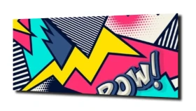 obraz na szkle Napis pow POP ART.