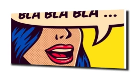 obraz na szkle BLA BLA kobieta