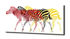 obraz na szkle Zebra pop art.