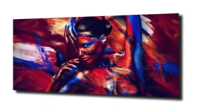 obraz na szkle Body art. Kobieta farby