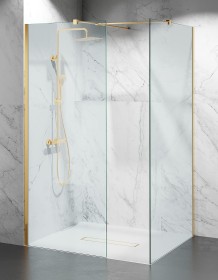 Kabina Prysznicowa Walk-In Złoty Połysk W9V2 Szkło 8mm