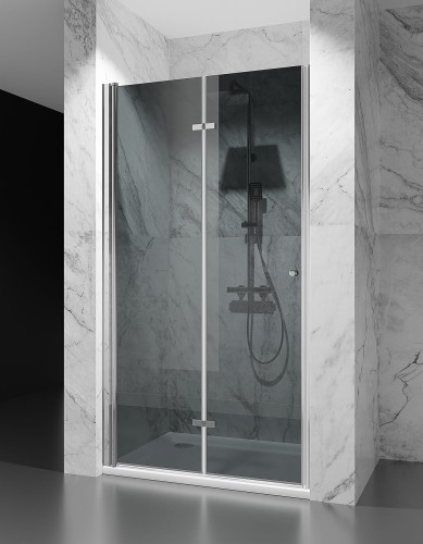 Drzwi-prysznicowe-składane-szkło-grafitowe-kolor-okuć-chrom-połysk-zdjecie-1