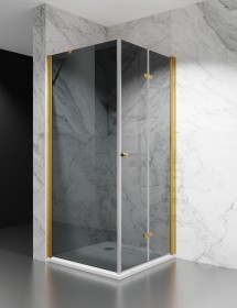 Kabina Prysznicowa Składana Jednostronnie okucia Złoty Mat, grafit
