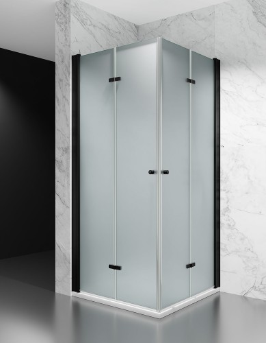 kabina prysznicowa skladana dwustronnie czarny mat mrozona zdjecie 1 polskie kabiny