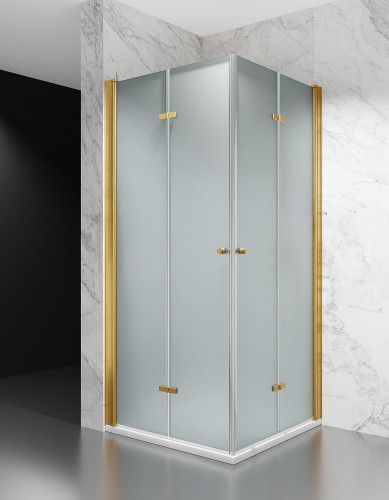 kabina prysznicowa skladana dwustronnie zloty mat mrozona zdjecie 1 polskie kabiny