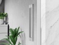 Drzwi Prysznicowe Przesuwne, Okucia Stal Szczotkowana, Szkło Lustrzane