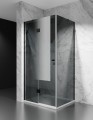 Kabina Prysznicowa Uchylna, Czarne Okucia, Szkło Grafitowe Dymione, model Vertus