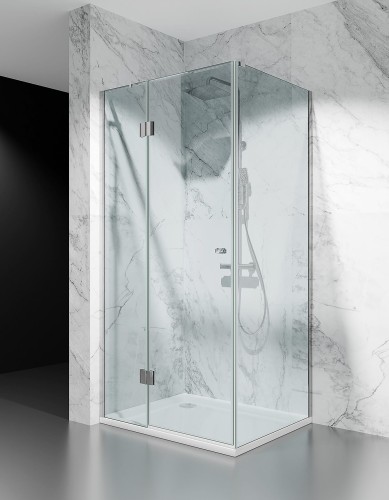 kabina prysznicowa uchylna DV8100 okucia chrom polysk szklo transparentne zdjecie 1 polskie kabiny