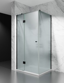 Kabina Prysznicowa Uchylna DV8100, Okucia Czarny Mat, szkło Mrożone