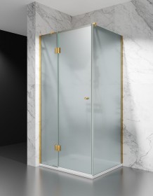 Kabina Prysznicowa Uchylna DV8100, Okucia Złoty Mat, szkło Mrożone