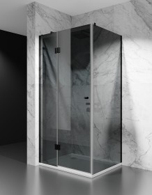 Kabina Prysznicowa Uchylna DV8100, Okucia Czarny Mat, szkło Grafit