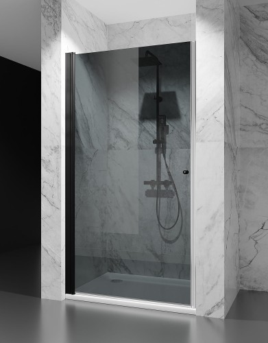 Drzwi-prysznicowe-wahadłowe-DV4000-grafitowe-okucia-czarny-mat-zdjecie-1