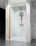  Drzwi Prysznicowe Wahadłowe DV4000D Transparentne, okucia Złoty Mat 