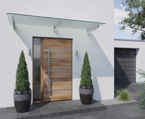 daszek szklany zupitex F szklo mrozone frosted na podporach zdjecie 1 polskie kabiny