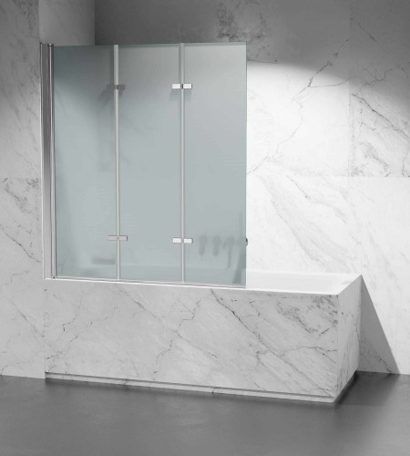 Parawan nawannowy mrożony 3-skrzydłowy PNW116 okucia chrom połys zdjecie 1