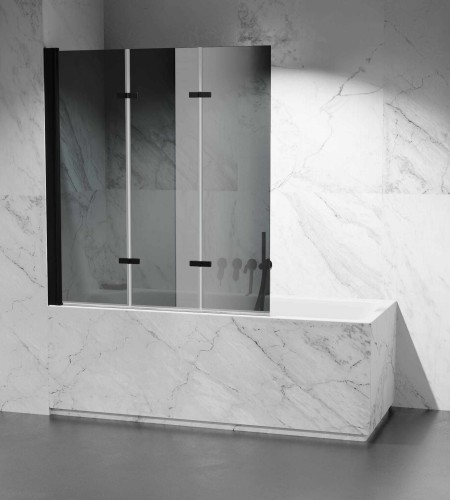 Parawan nawannowy grafitowy 3-skrzydłowy PNW116 okucia czarny mat  zdjecie 1