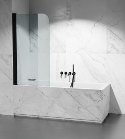 Parawan nawannowy transparentny PNW1155 okucia czarny mat