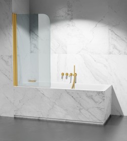 Parawan nawannowy transparentny PNW1155 okucia złoty mat